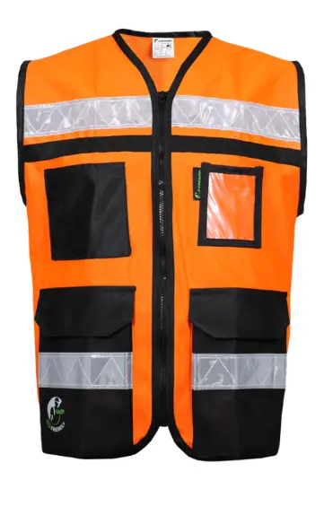 [SIF10-SR-2049ANCRMD] Chaleco brigadista hibrido tipo jersey anaranjado mod 2049 talla mediana.