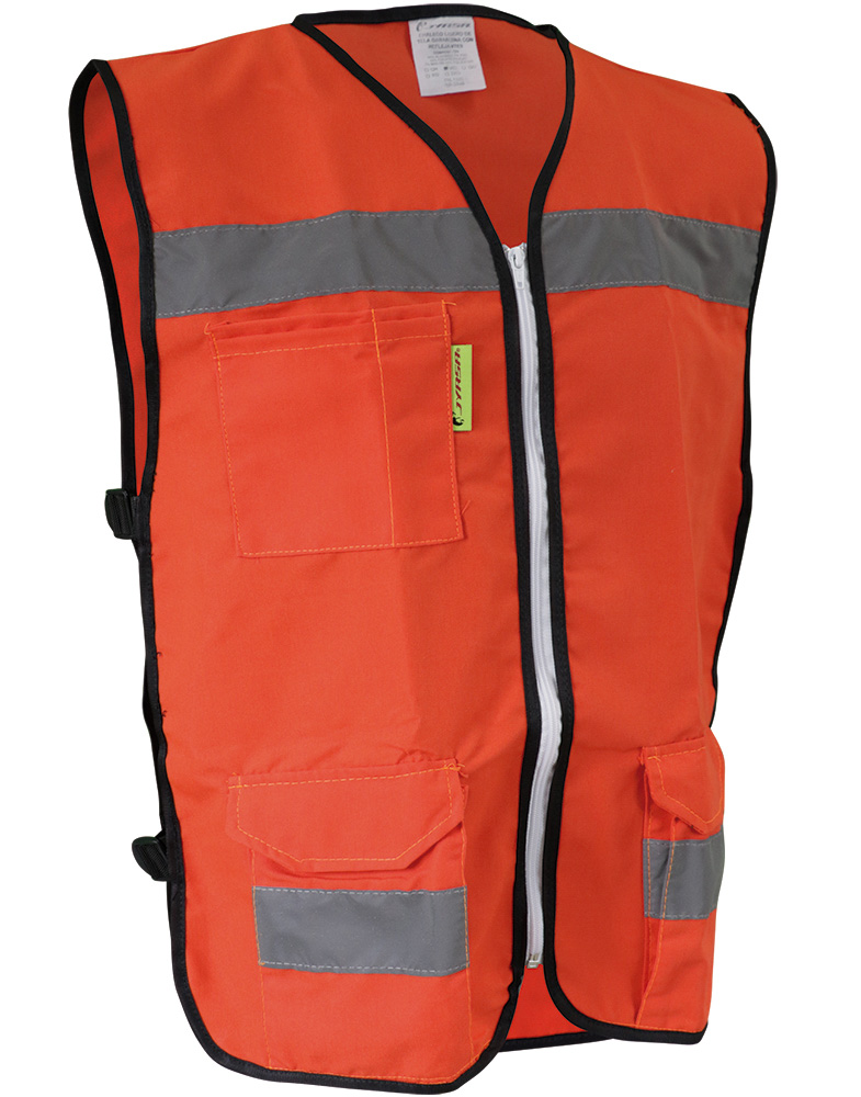 CHALECO RESCATISTA LIGERO, COSTADO ABIERTO, CON REFLEJANTE.ANARANJADO TALLA MD (CAJA CON 10 PIEZAS)