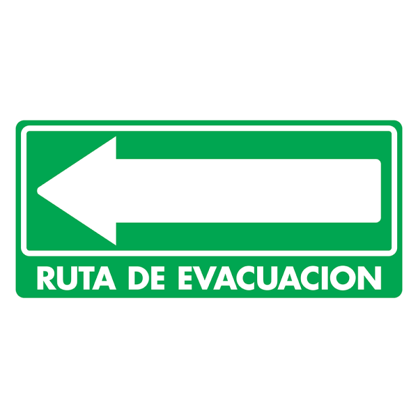 SEÑAL MODELO 024 RUTA DE EVACUACIÓN IZQUIERDA 20X40 NORMAL ESTIRENO