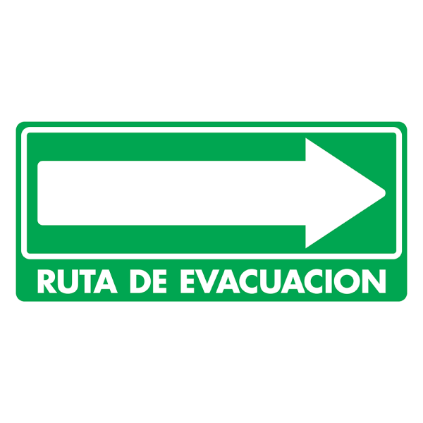[SIF12-SA025N11] SEÑAL MODELO 025 RUTA DE EVACUACIÓN DERECHA 20X40 NORMAL ESTIRENO