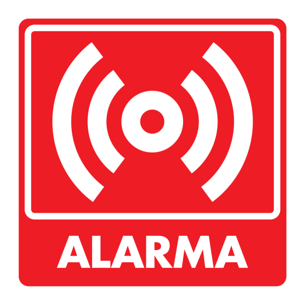 SEÑAL MODELO 042 ALARMA 25X25 NORMAL ESTIRENO