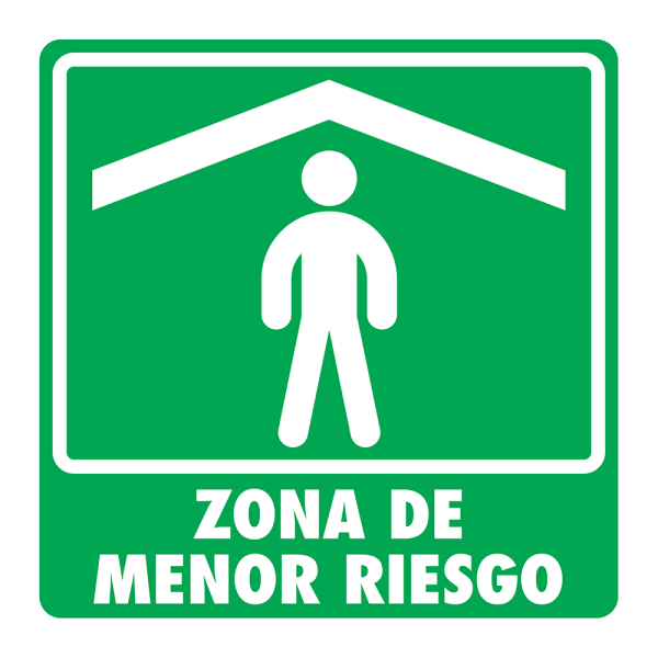 SEÑAL MODELO 007 ZONA DE MENOR RIESGO 40X40 NORMAL ESTIRENO