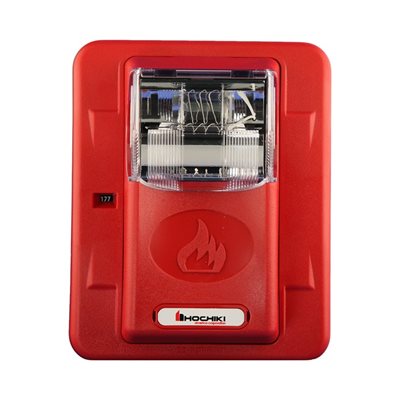 Wall mount strobe, 24VDC, 177CD, red.