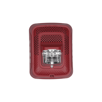 [SIF6-SPSRL] Bocina con Lámpara Estroboscópica, Montaje en Pared, Color Rojo, Nuevo Diseño Moderno y Elegante y Menor Consumo de Corriente