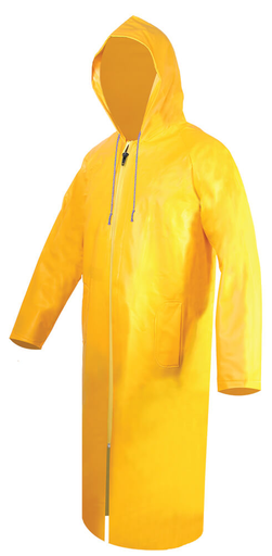[SIF10-DD-1720MD] Impermeable con gorro de uso rudo con zipper impermeable, dieléctrico color amarillo talla mediana.