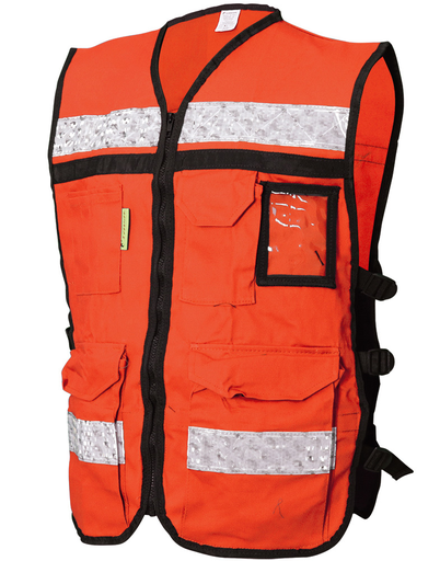 [SIF10-SR-2020ANCRGD] Chaleco anaranjado abierto  tipo rescatista de algodon  talla gd