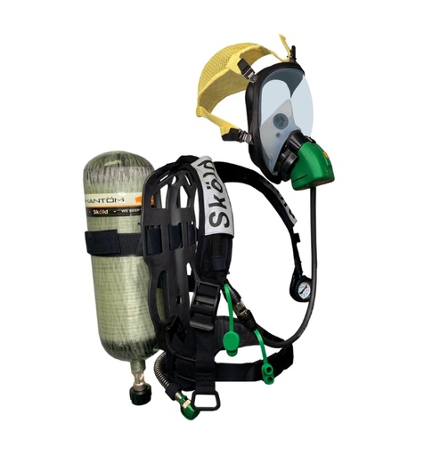 [SIF7-SCBA-P3RC] SCBA 2007 Phantom III 60 min fibra de carbon con alarma de hombre caido, display y LEDs en HUD manometro analogo, fullface con radio comunicación (SIN RADIO)