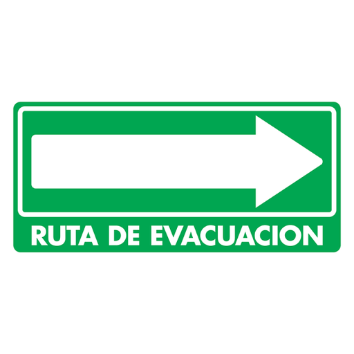 [SIF12-SA025N11] SEÑAL MODELO 025 RUTA DE EVACUACIÓN DERECHA 20X40 NORMAL ESTIRENO